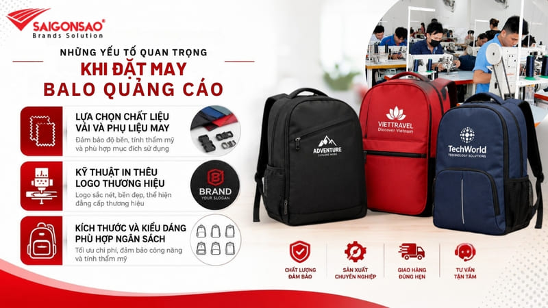 Những yếu tố quan trọng khi đặt may balo quảng cáo