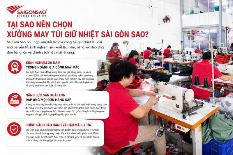 Sài Gòn Sao - Đối tác gia công túi giữ nhiệt uy tín tại Tp HCM