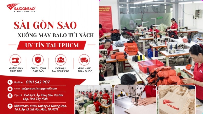 Sài Gòn Sao là xưởng may balo túi xách xuất khẩu uy tín tại TP HCM