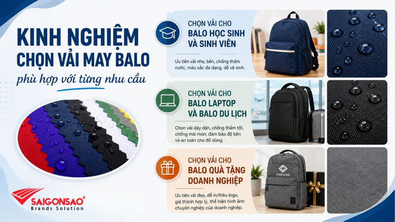 Kinh nghiệm chọn vải may balo phù hợp với từng nhu cầu Kinh nghiệm chọn vải may balo phù hợp với từng nhu cầu