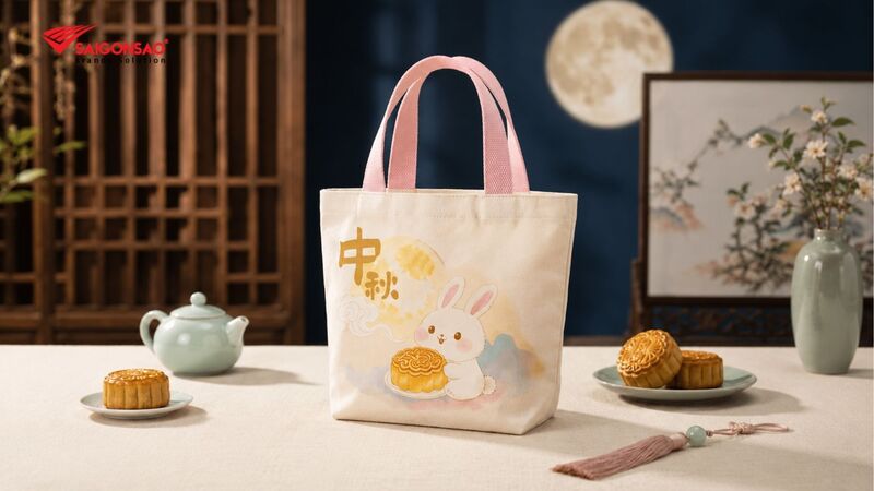 Túi vải đựng bánh trung thu chất liệu Canvas Túi vải đựng bánh trung thu chất liệu Canvas