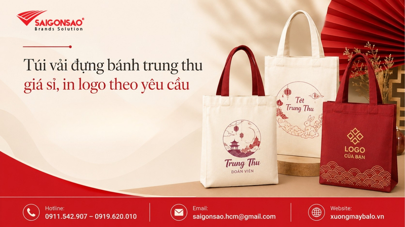 túi vải đựng bánh trung thu