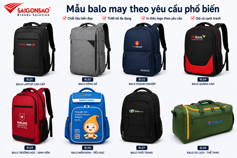 Các mẫu balo in logo phổ biến được doanh nghiệp Tân Bình ưa chuộng Các mẫu balo in logo phổ biến được doanh nghiệp Tân Bình ưa chuộng