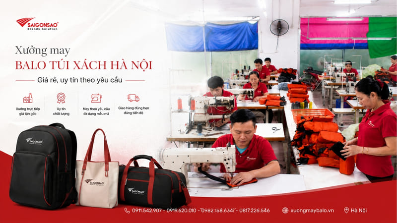 xưởng may balo túi xách Hà Nội