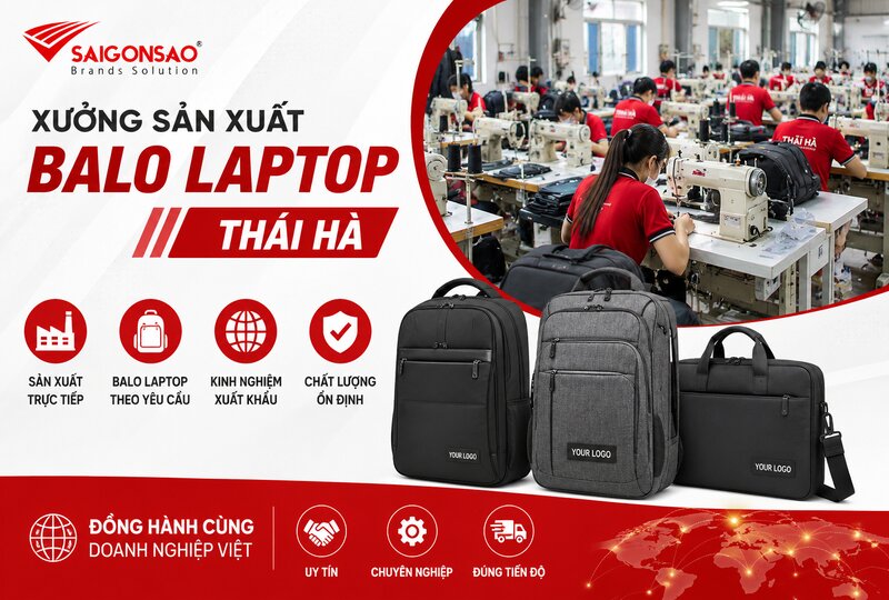 Xưởng sản xuất balo laptop Thái Hà Xưởng sản xuất balo laptop Thái Hà