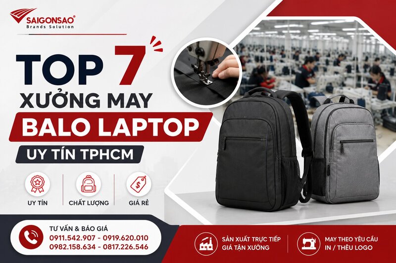 xưởng may balo laptop