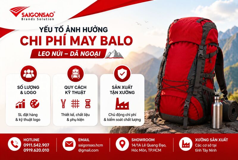 Yếu tố ảnh hưởng đến chi phí gia công balo leo núi dã ngoại Yếu tố ảnh hưởng đến chi phí gia công balo leo núi dã ngoại