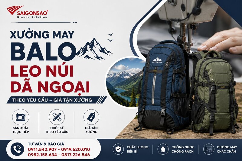 xưởng may balo leo núi