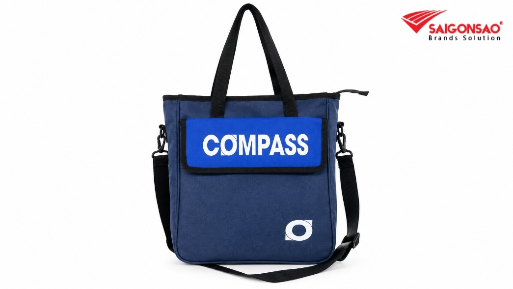 Túi tote canvas trơn in logo thương hiệu sắc nét
