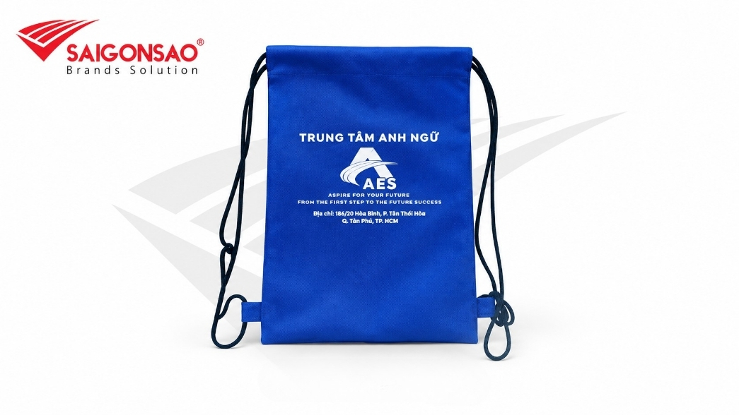 Balo dây rút vải canvas hai quai in logo doanh nghiệp Balo dây rút vải canvas hai quai in logo doanh nghiệp