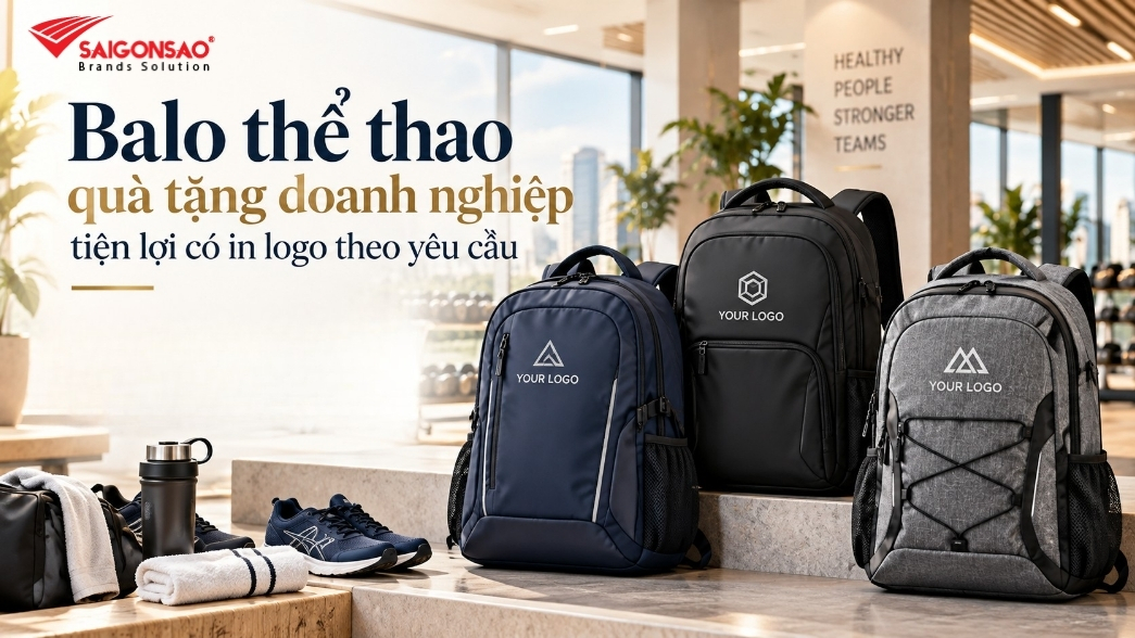 Balo thể thao quà tặng doanh nghiệp in logo theo yêu cầu
