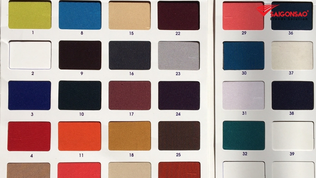 Bảng màu vải polyester nhuộm màu Bảng màu vải polyester nhuộm màu