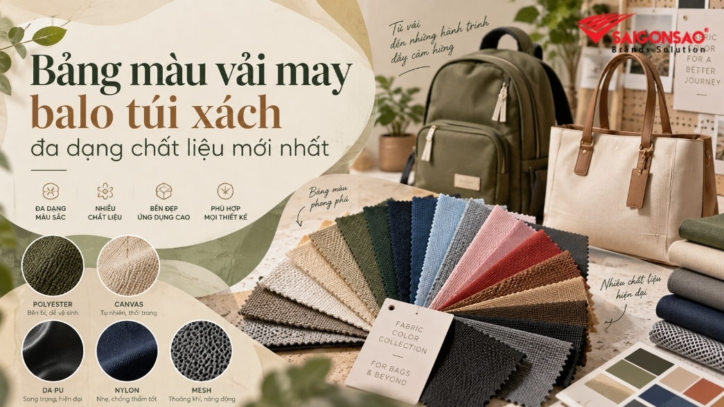 Bảng màu vải may balo túi xách đa dạng chất liệu tại Sài Gòn Sao