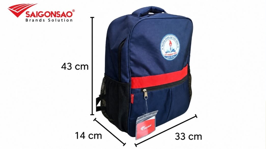 Cách đo chiều cao chiều rộng chiều sâu balo Đo chiều cao 43 cm, chiều rộng 33 cm và chiều sâu 14 cm để tính dung tích balo