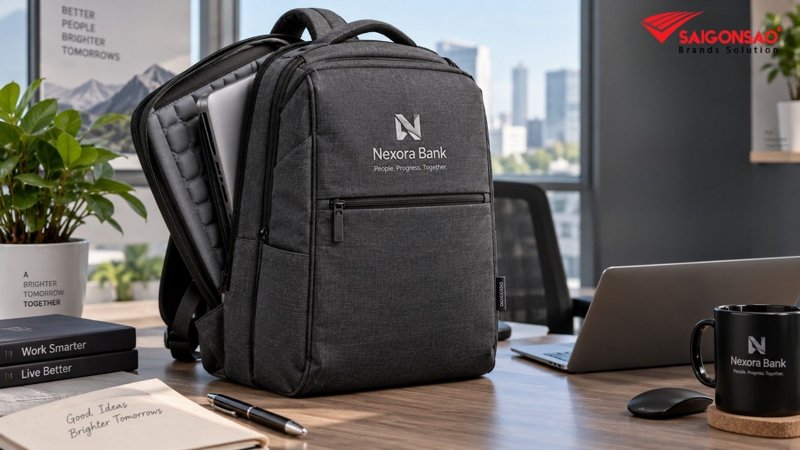 Mẫu balo laptop làm quà tặng ngân hàng Mẫu balo laptop làm quà tặng ngân hàng