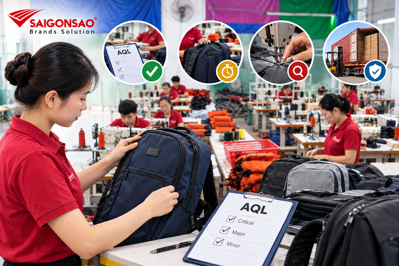 Tầm quan trọng của việc áp dụng tiêu chuẩn AQL trong quản lý chất lượng Kiểm hàng AQL giúp kiểm soát chất lượng sản xuất balo