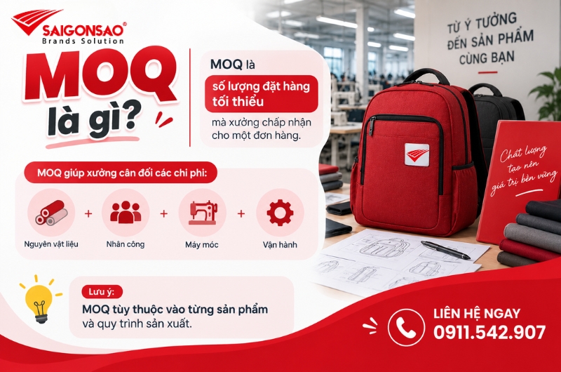 MOQ là gì? Các chi phí khi đặt sản xuất balo MOQ là gì? Các chi phí khi đặt sản xuất balo