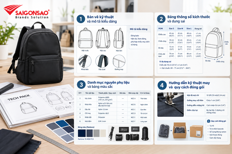 Bộ tech pack ngành may tiêu chuẩn gồm những gì? Các thành phần của bộ technical pack ngành may