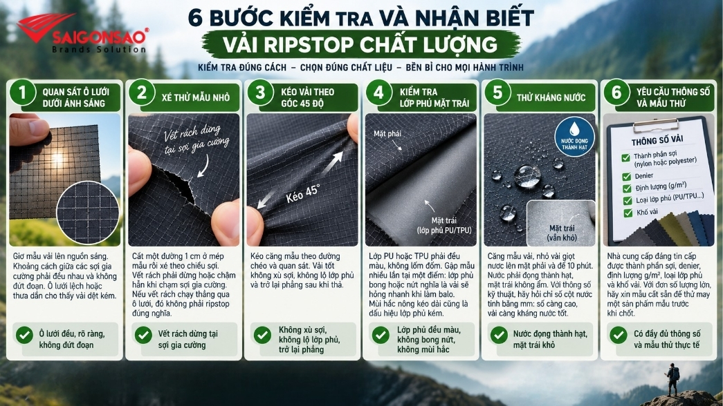 6 bước kiểm tra và nhận biết vải ripstop chất lượng 6 bước kiểm tra và nhận biết vải ripstop chất lượng