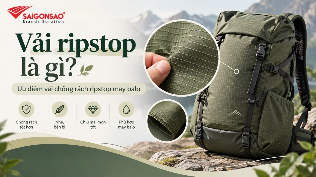 Vải ripstop chống rách dùng trong may balo và túi xách